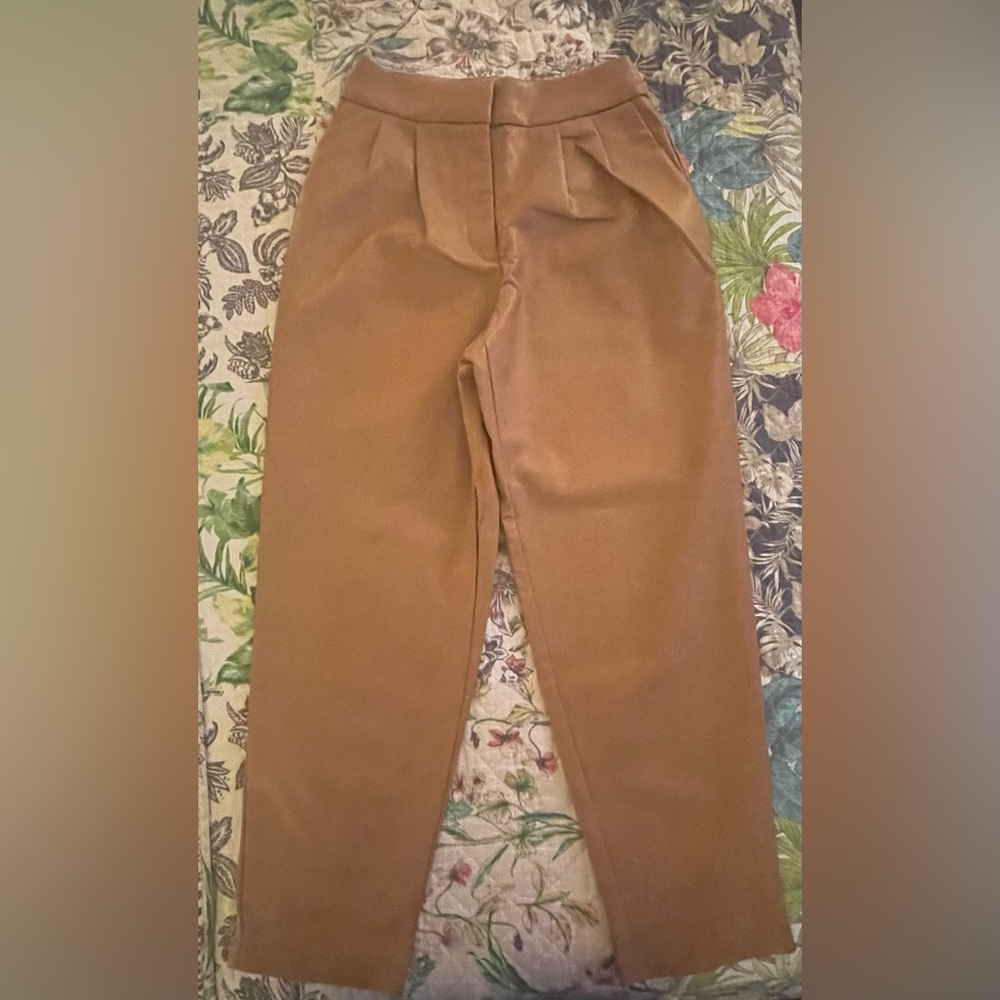 Camel color leather Express pants. New with tags, size XS.